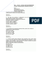 Química Geral I - Aula 8 - Oitava Lista de Exercícios - Gabarito