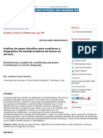 Análisis de Gases Disueltos para Monitoreo y Diagnóstico de Transformadores de Fuerza en Servicio