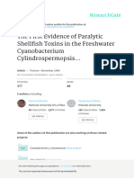 The First Evidence of Paralytic Shellfish Toxins I