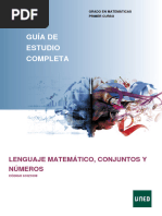 Guia - Lenguaje Matematico, Conjuntos y Numeros