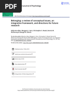 Belonging A Review of Conceptual Issues An Integrative Framework and Directions For Future Research