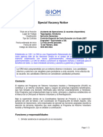 Special Vacancy Notice Asistente de Operaciones Avr