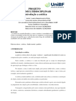 Projeto Multidisciplinar Introducao A Estetica