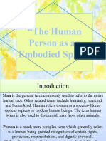 The Human Person As An Embodied Spirit