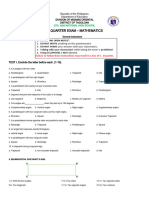 3 Quarter Exam - Mathematics: TEST I. Encircle The Letter Before Each. (1-10)