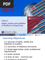 Class 2 - Rights, Duties and Liabilities of Auditors in Hong Kong - BD