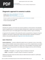 Diagnostic Approach To Anemia in Adults - UpToDate