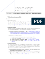 TDN 6: Probabilit Es, Variables Discr' Etes, D Enombrements