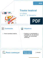 Texto Teatral: 1 Série Aula 6 - 3º Bimestre