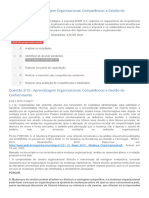 APOL - APRENDIZAGEM ORGANIZACIONAL, COMPETENCIAS e GESTÃO DO CONHECIMENTO