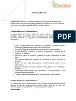 Políticas de Servicio Al Cliente Interno y Externo