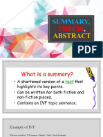 Summary Precis Abstract