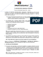 Edital Processo Seletivo Centro Universitário Uninassau Teresina - 2024