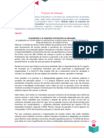 Proposta de Redação: Pandemia Na Educação Brasileira", Apresentando Proposta de Intervenção Que Respeite