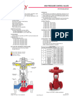 High Pressure Control Valves: Applications: Springs