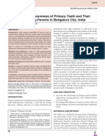 Knowledge and Awareness of Primary Teeth and Their