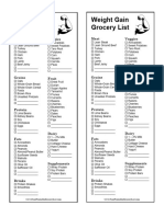 Healthy Weight Gain Grocery List