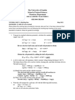 CHE1000 & 1010 - Tutorial Sheet 5 Marking Key