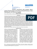 Assessment of Factors Associated With Alcohol Abuse Among Youth Aged (15-25) Years in Starch Factory at Lira Municipality Lira District, Uganda