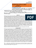 The Effect of Transformational Leadership On Academic Performance of Primary School Pupils in Social Studies in Munkunyu Sub County Kasese District