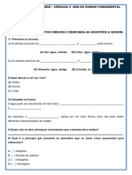 Sondagem de Ciências 4° Ano PDF