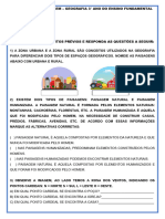 Sondagem de Geografia 3° Ano PDF