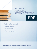 Topic 4 - Financial Statement Audit Cycle