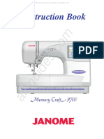 Janome Memory Craft 9700 Sewing Machine Instruction Manual