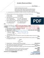 Alcohols, Phenols and Ethers 2nd PUC PYQs