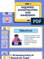 Inquiries Investigation and Immersion Lesson 1 Complete