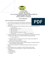 Econometrics Assignment MBA - 2