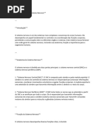 Relatório Sobre o Sistema Nervoso