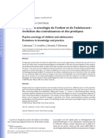 La Psycho-Oncologie de L'enfant Et de L'adolescent: Évolution Des Connaissances Et Des Pratiques