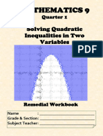 Solving Quadratic Inequalities in Two Variables: Mathematics 9