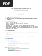 EDA and Similarity of Transactions On CreditCardFraudDetection