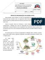 Apostila 1 - Níveis de Organização Dos Seres Vivos