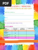 Examen 1°trimestre 4°a 2023-2024