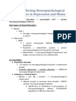 Factors Affecting Neuropsychological Performance in Depression and Mania