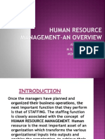 Human Resource Management-An Overview