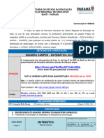 Convocação - 88 - Ed - 30 - Matemática - Grupos - 2 - e - 1 - 09 - 02 - 24 - Até Às 15h30