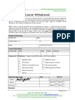 Request Petition For Course Withdrawal