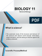 BIOLOGY 11 Science Scientific Process and Characteristics of Life