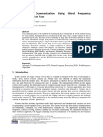 Extractive Text Summarization Using Word Frequency