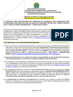 Edital Nº 11-2024 - 1 Chamada Da Lista de Espera - SUBSEQUENTE - PSCT 2024.1 - Campus João Pessoa - Retificado - em - 02 - de - Fevereiro - 2024