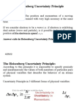 The Heisenberg Uncertainty Principle: Classical Theory: The Position and Momentum of A Moving