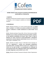 Resolução 599 2018 ANEXO APROVA NORMA PARA ATUAÇÃO DA EQUIPE DE ENFERMAGEM EM SAÚDE MENTAL E PSIQUIATRIA ARQUIVO EM PDF