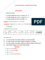 Chap5-Valeur Absolue Et Comparaison de Deux Nombres