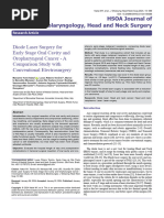 Diode Laser Surgery For Early Stage Oral Cavity and Oropharyngeal Cancer A Comparison Study With Conventional Electrosurgery