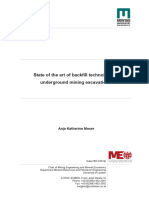 State of The Art of Backfill Technology in Underground Mining Excavations