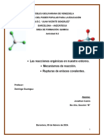 Reacciones Organicas - Quimica - Jonathan Castro - 5to B